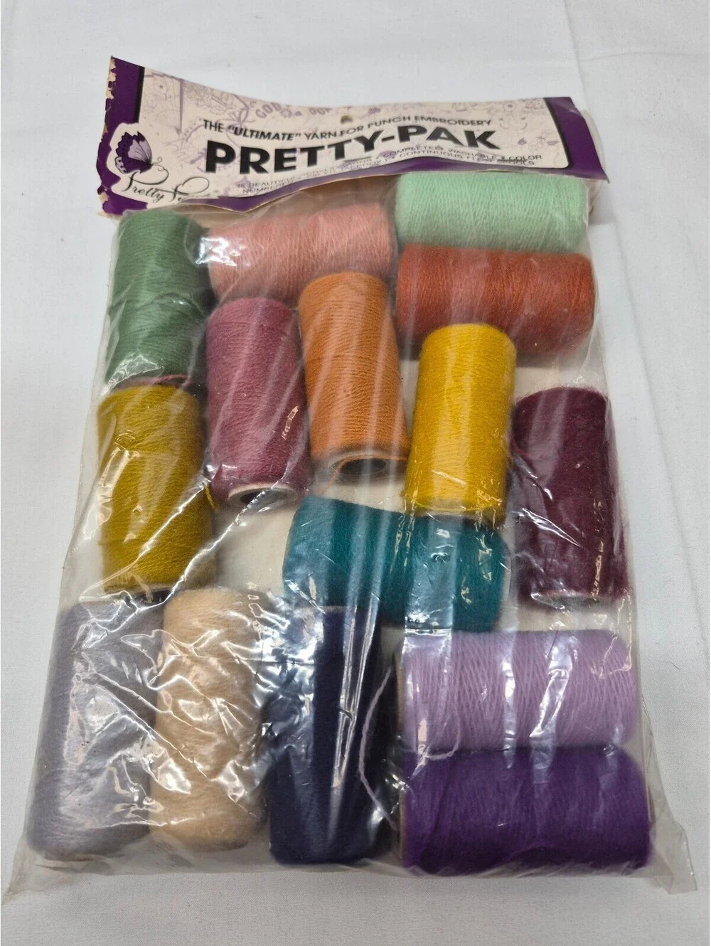 Pretty-Pak Acrylic Yarn for Punch Embroidery Approx. 100 Yards Each J38